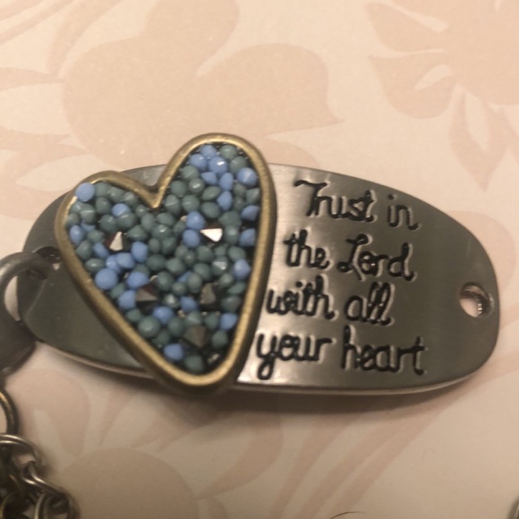Hand Crafted Jewelry - Bohemian Blue Seeded Heart Chains Bracelet